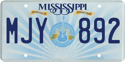 MS license plate MJY892