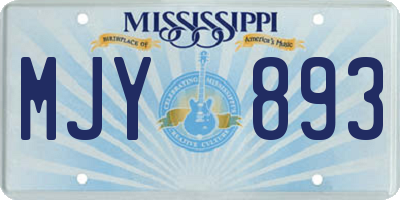 MS license plate MJY893