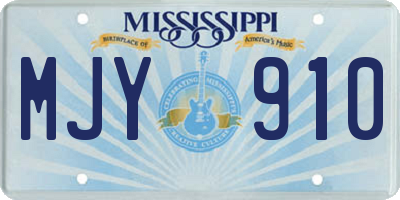 MS license plate MJY910