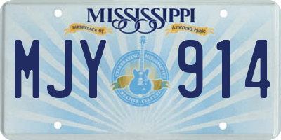 MS license plate MJY914