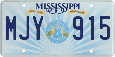 MS license plate MJY915