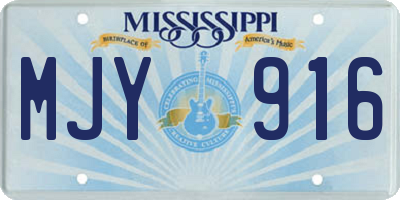 MS license plate MJY916