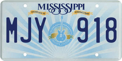 MS license plate MJY918