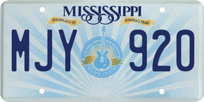 MS license plate MJY920