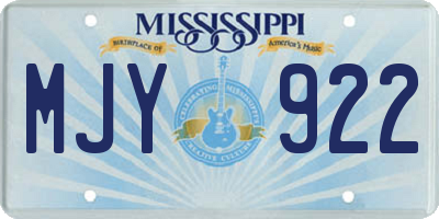 MS license plate MJY922
