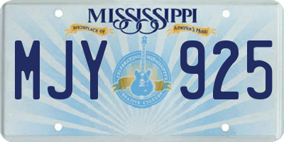 MS license plate MJY925