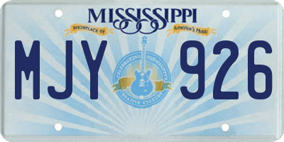 MS license plate MJY926