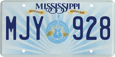 MS license plate MJY928