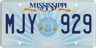 MS license plate MJY929
