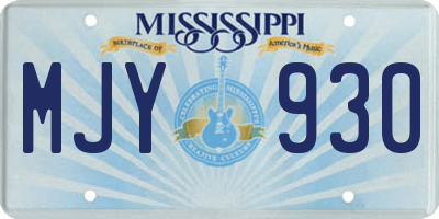 MS license plate MJY930