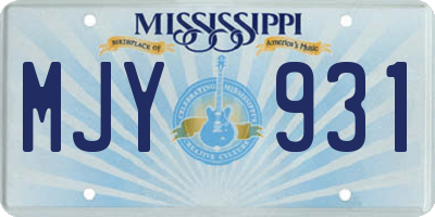 MS license plate MJY931