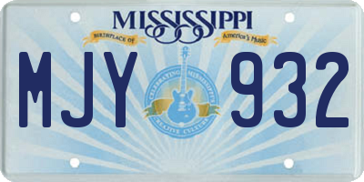 MS license plate MJY932