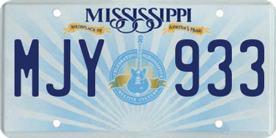 MS license plate MJY933