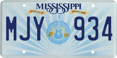 MS license plate MJY934