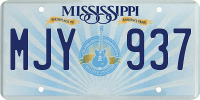 MS license plate MJY937