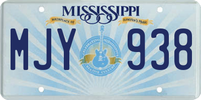 MS license plate MJY938