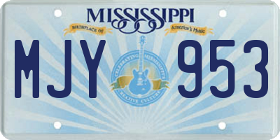 MS license plate MJY953