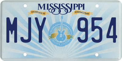 MS license plate MJY954