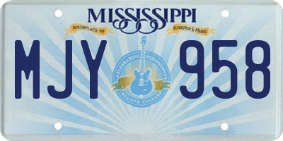 MS license plate MJY958