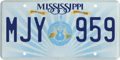 MS license plate MJY959