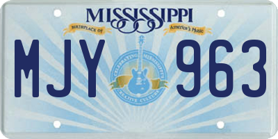 MS license plate MJY963