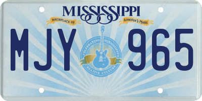 MS license plate MJY965