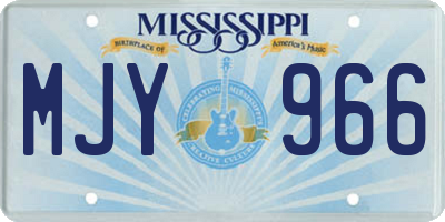 MS license plate MJY966