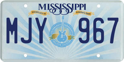 MS license plate MJY967