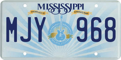 MS license plate MJY968