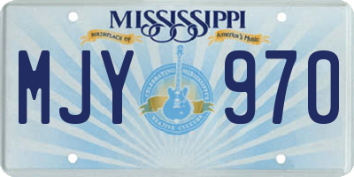 MS license plate MJY970