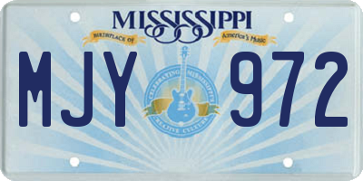 MS license plate MJY972