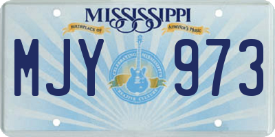MS license plate MJY973