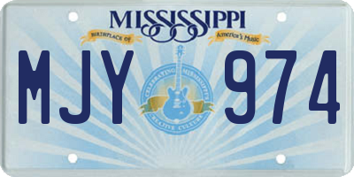 MS license plate MJY974