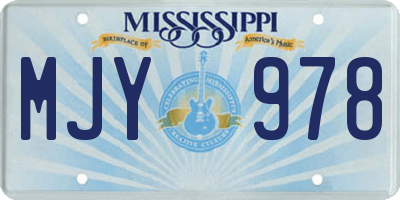 MS license plate MJY978