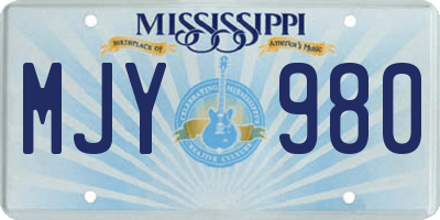 MS license plate MJY980