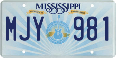 MS license plate MJY981