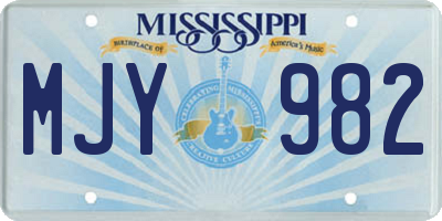 MS license plate MJY982