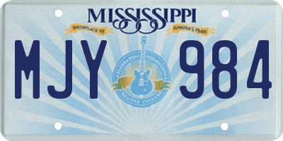 MS license plate MJY984