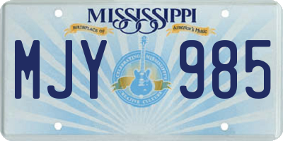 MS license plate MJY985