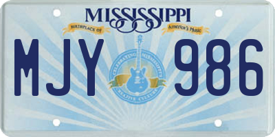 MS license plate MJY986