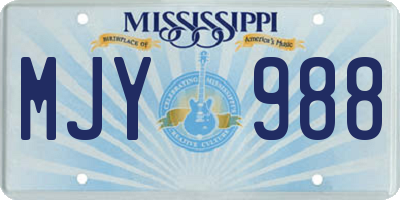 MS license plate MJY988