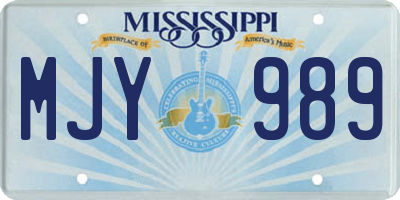 MS license plate MJY989