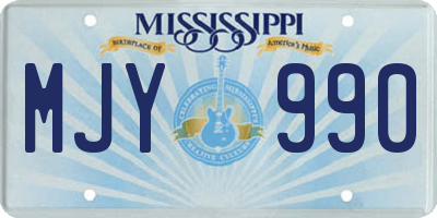 MS license plate MJY990