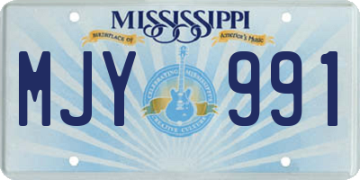 MS license plate MJY991