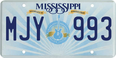 MS license plate MJY993