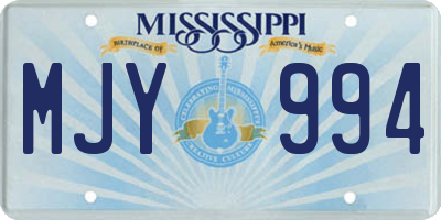 MS license plate MJY994