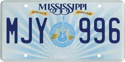 MS license plate MJY996