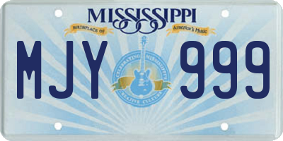 MS license plate MJY999
