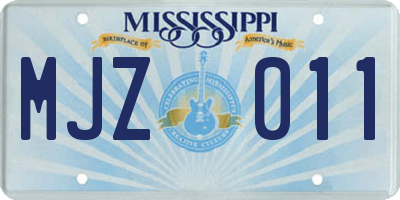 MS license plate MJZ011