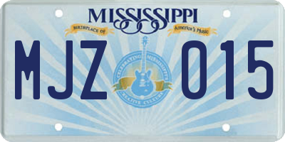 MS license plate MJZ015